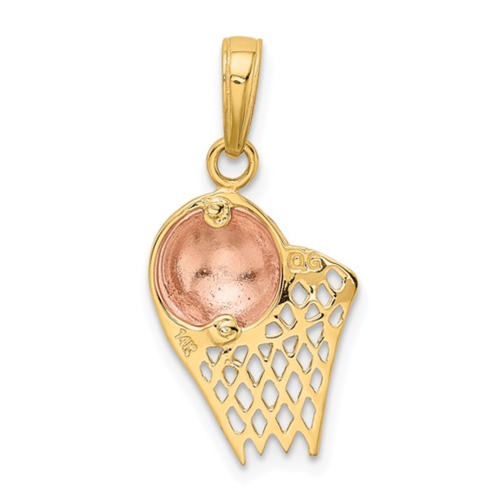 14k Basketball Pendant - Picture 3 of 4